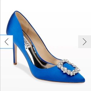 Badgley Mischka
Cher Satin Buckle Cocktail High-Heel Pumps